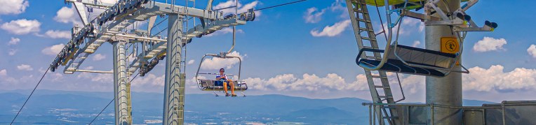 A scenic chairlift ride at Massanutten Resort