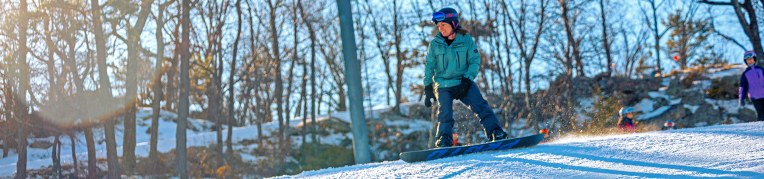 Girl snowboarding