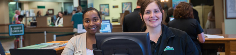 Employees at the Front Desk at Massanutten Resort