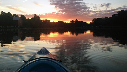 kayak at sunset