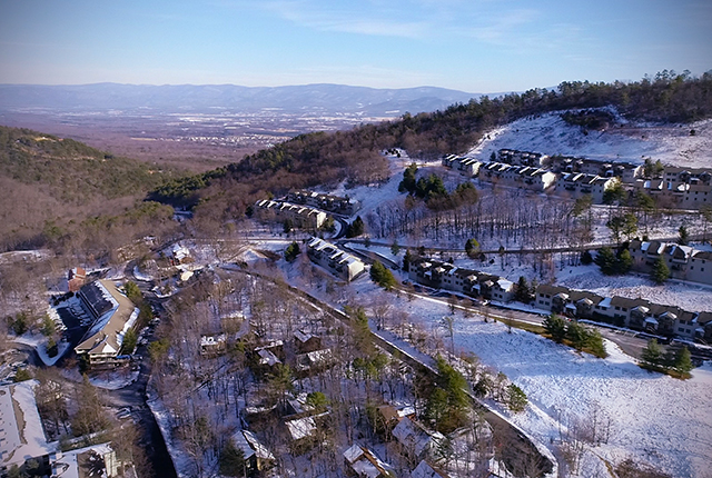 Overview shot of Massanutten Resort kettle area