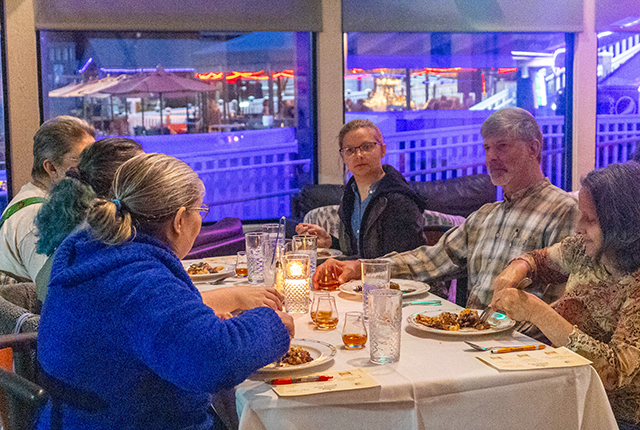 A group enjoying our Whiskey Social event