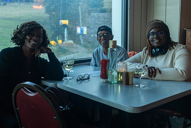 A group enjoying wine