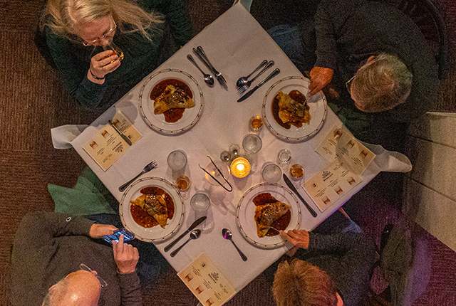 An overhead shot of our Whiskey Social table
