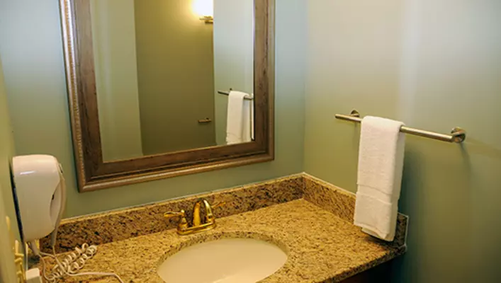 Interior photo of Woodstone Meadows condo bathroom