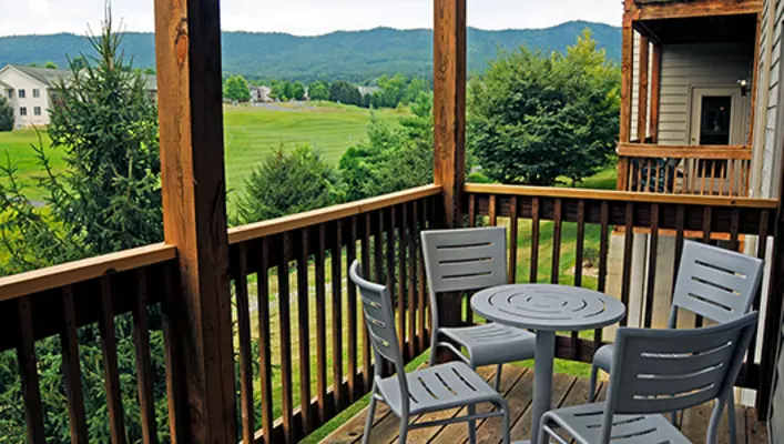 Exterior photo of Woodstone Meadows condo deck