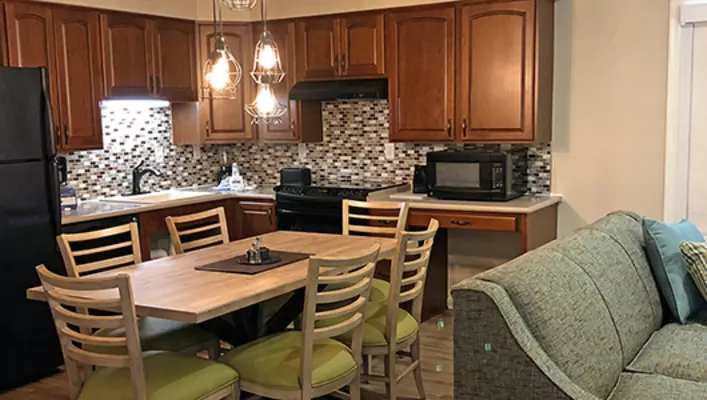 Interior photo of Woodstone Meadows condo kitchen room