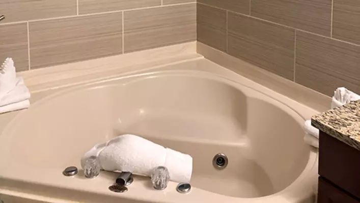 Interior photo of Woodstone Meadows condo whirlpool tub