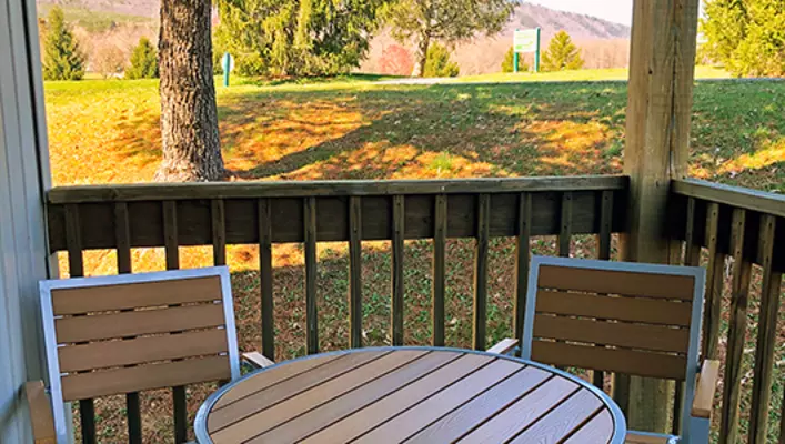 Exterior photo of Woodstone Meadows condo deck